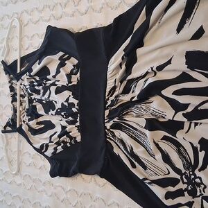 London Style Black and White Maxi Dress